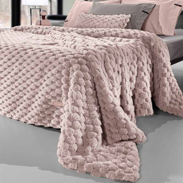 Κουβέρτα Γούνινη King Size (240x260) Guy Laroche Elixir Old Pink