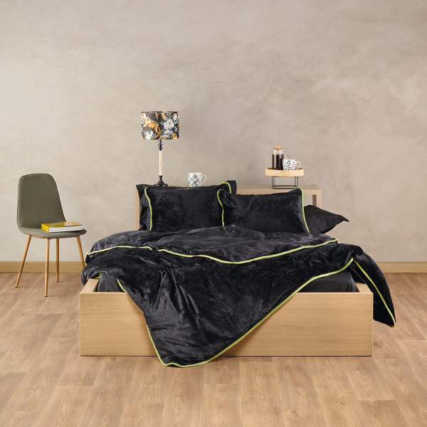 Παπλωματοθήκη Βελουτέ King Size (240x260) Kentia Stylish Ivanna 30 Black