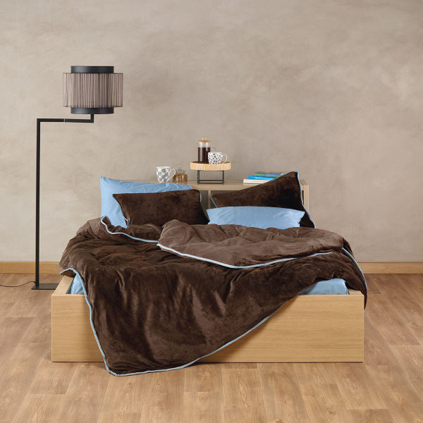 Παπλωματοθήκη Βελουτέ King Size (240x260) Kentia Stylish Ivanna 04 Brown