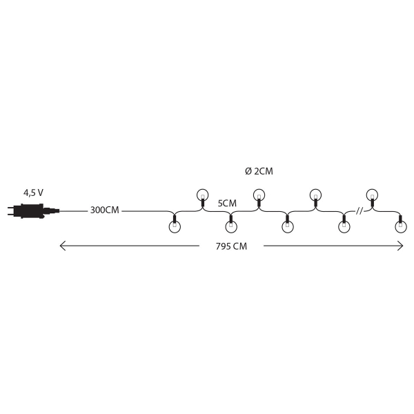 Διακοσμητική Γιρλάντα Με 100 Led Φωτάκια Eurolamp 600-03920