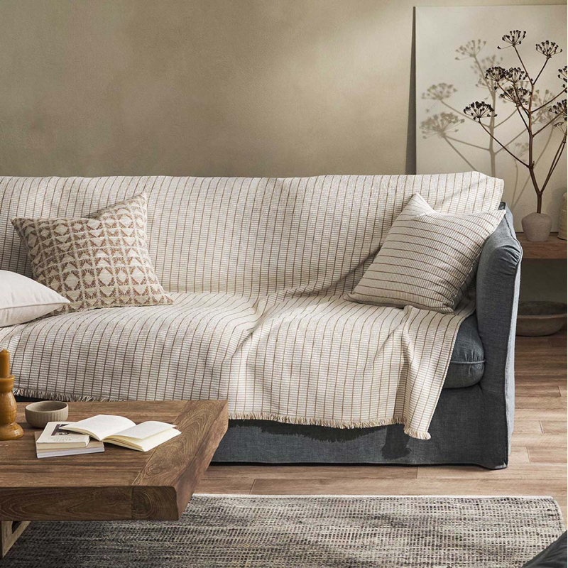 Ριχτάρι Τριθέσιου Καναπέ (180x310) Gofis Home Thyra Grain Beige 273/04