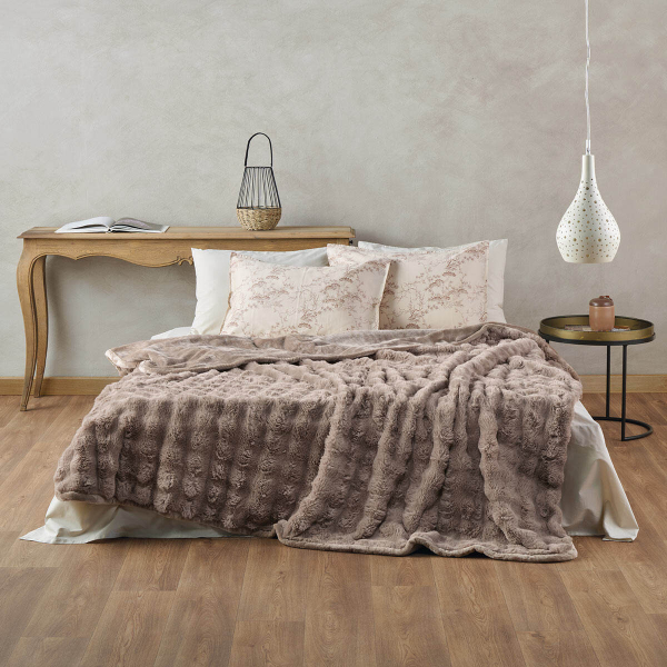 Κουβέρτα Γούνινη King Size (260x230) Kentia Stylish Cabaret 43 Beige