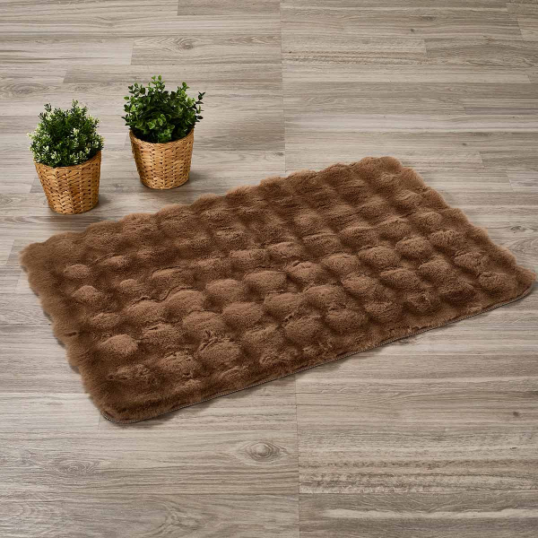 Γούνινο Χαλί Διαδρόμου (60x150) Whitegg Pat35-4 Brown