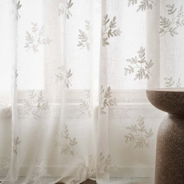 Κουρτίνα (140x280) Με Τρέσα Gofis Home Leaf Off White AW25 532/05