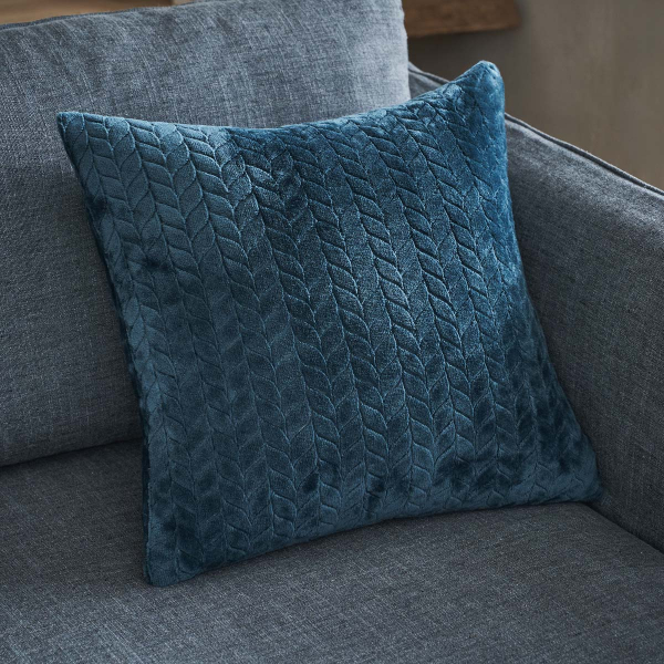 Διακοσμητική Μαξιλαροθήκη Fleece (50x50) Gofis Home Julien Marine Blue 114/01