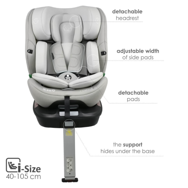 Κάθισμα Αυτοκινήτου ISOfix (40-150εκ. Ύψος) Bebe Stars Nobile i-Size 360 Vanilla Ice 924-186