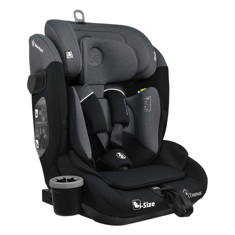 Κάθισμα Αυτοκινήτου ISOfix (76-150εκ. Ύψος) Bebe Stars Compass i-Size Steel Grey 935-186