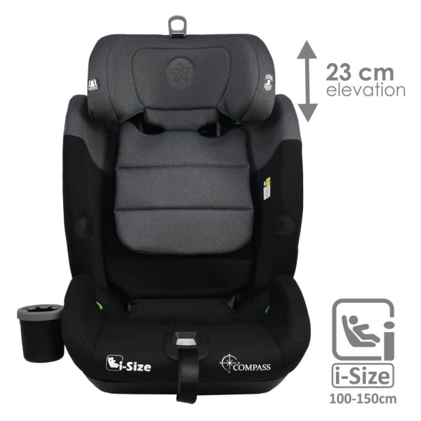 Κάθισμα Αυτοκινήτου ISOfix (76-150εκ. Ύψος) Bebe Stars Compass i-Size Steel Grey 935-186