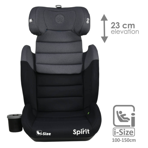 Κάθισμα Αυτοκινήτου ISOfix (100-150εκ. Ύψος) Bebe Stars Spirit i-Size Steel Grey 945-186