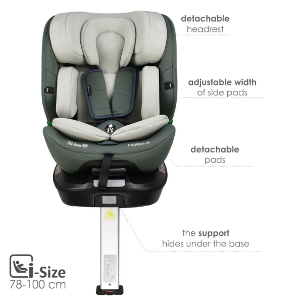 Κάθισμα Αυτοκινήτου ISOfix (40-150εκ. Ύψος) Bebe Stars Nobile i-Size 360 Olive 924-176