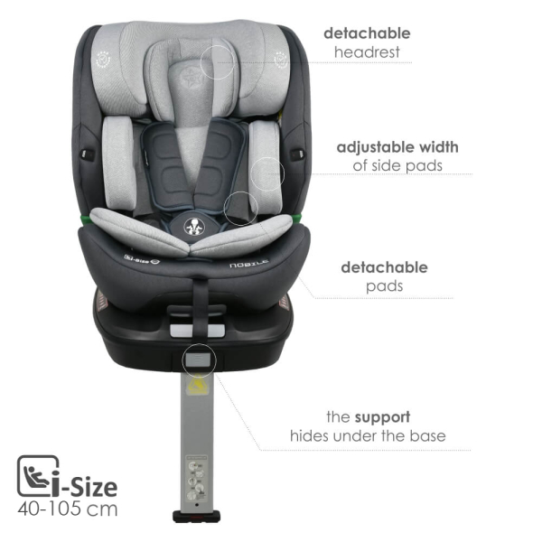 Κάθισμα Αυτοκινήτου ISOfix (40-150εκ. Ύψος) Bebe Stars Nobile i-Size 360 Grey Ice 924-188