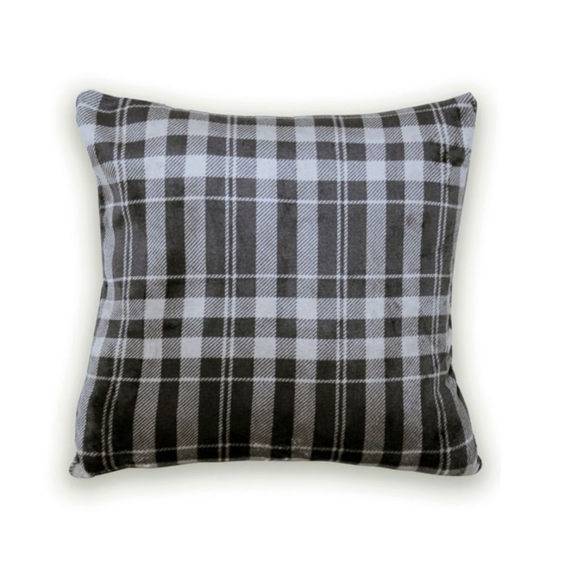 Διακοσμητική Μαξιλαροθήκη Fleece (50x50) Palamaiki Check Grey