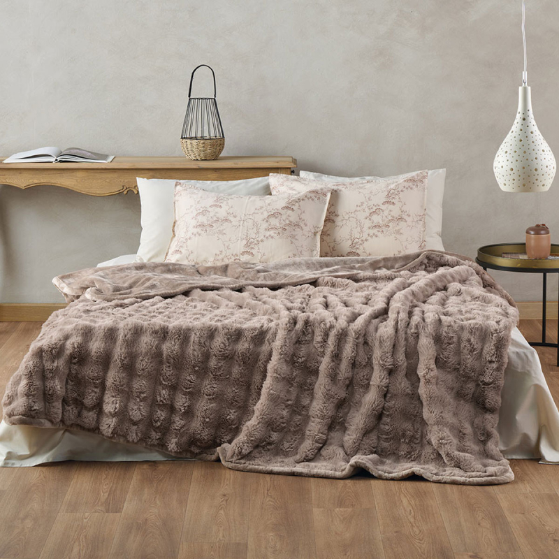 Κουβέρτα Γούνινη King Size (260x230) Kentia Stylish Cabaret 43 Beige