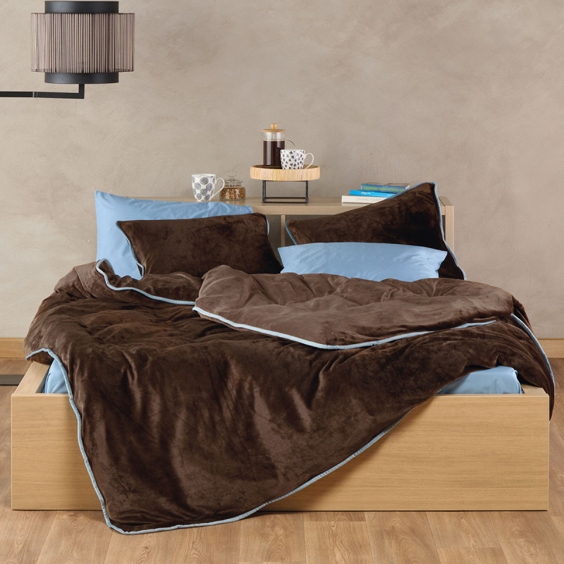 Παπλωματοθήκη Βελουτέ King Size (240x260) Kentia Stylish Ivanna 04 Brown