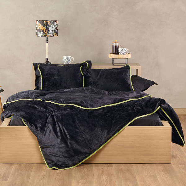 Παπλωματοθήκη Βελουτέ Ημίδιπλη (180x240) Kentia Stylish Ivanna 30 Black