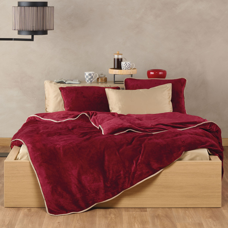 Παπλωματοθήκη Βελουτέ King Size (240x260) Kentia Stylish Ivanna 05 Bordeaux