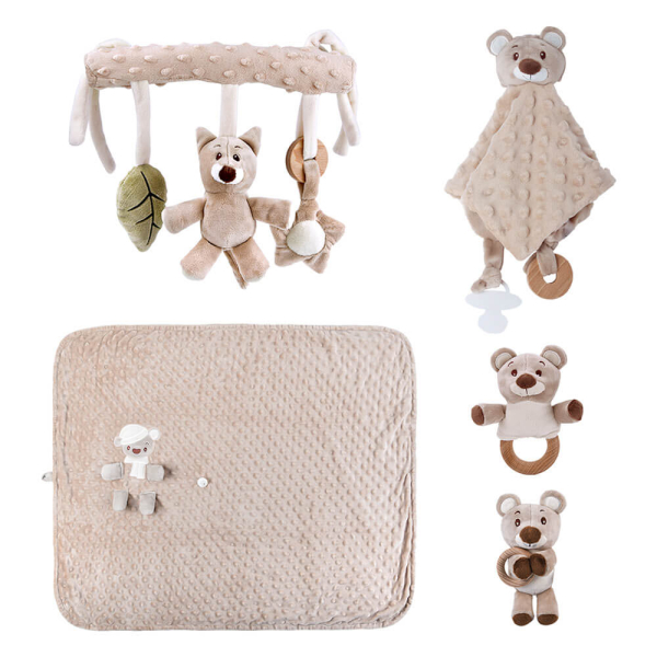 Σετ Δώρου Για Μωρά 5τμχ Bebe Stars Teddy Bear Nature 60-102