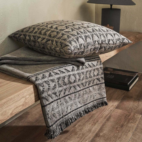 Ριχτάρι Πολυθρόνας (180x180) Gofis Home Indira Ash Beige/Black 258/13