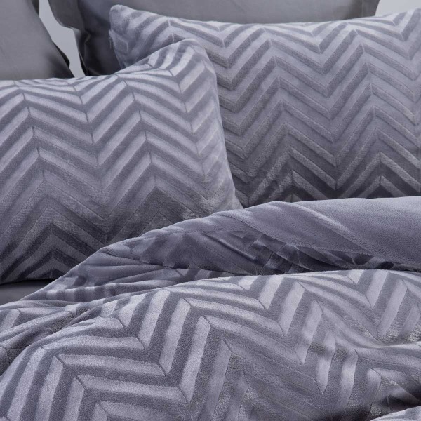 Παπλωματοθήκη Fleece Μονή (Σετ 160x220) Nef-Nef Carmen Grey