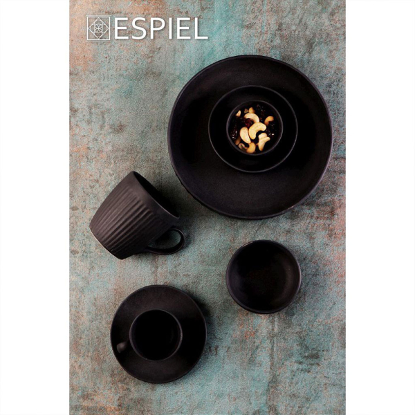 Φλυτζάνι Καφέ 310ml + Πιατάκι Espiel Gobi Black OW2045K6