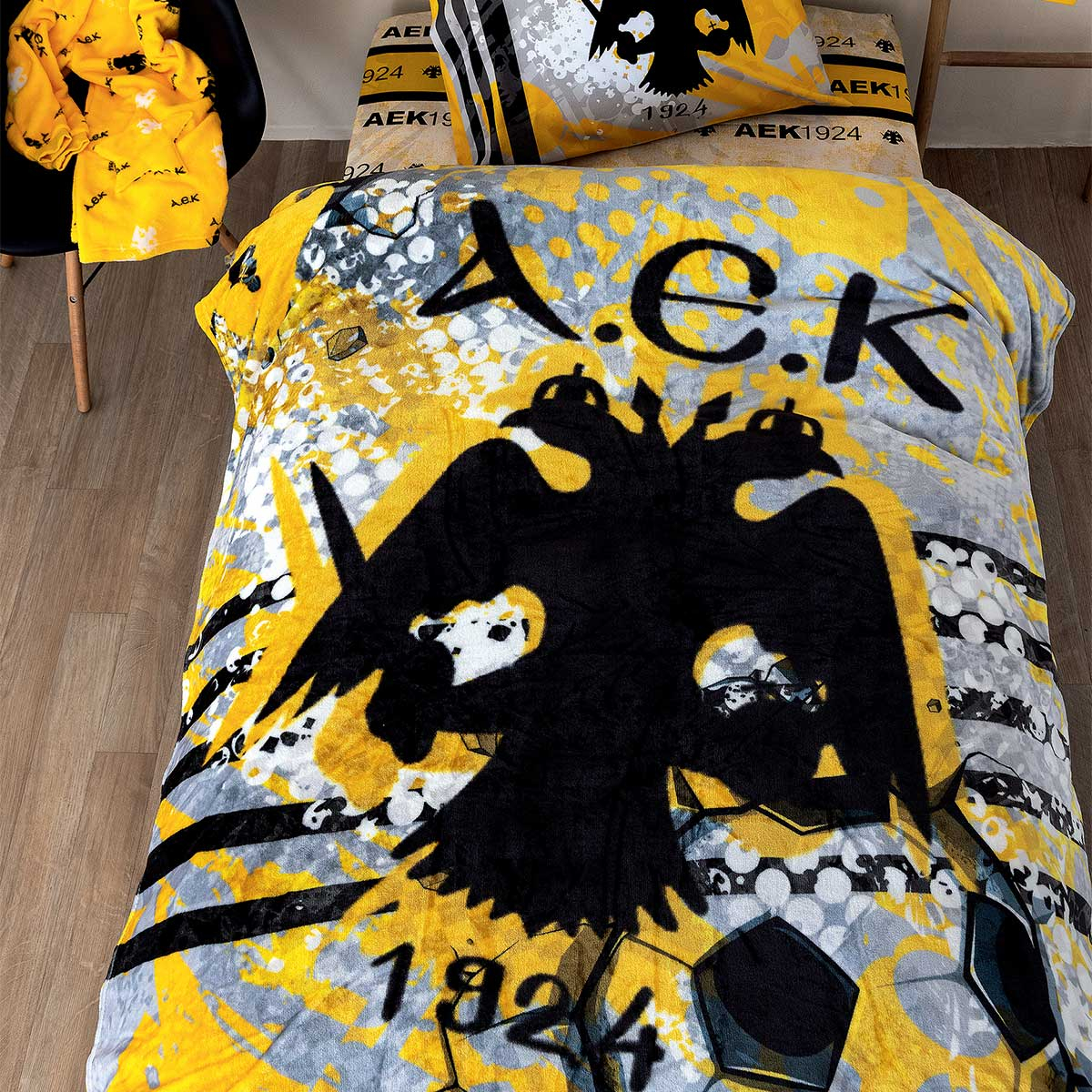 Κουβέρτα Fleece Μονή (160×220) Palamaiki AEK DG