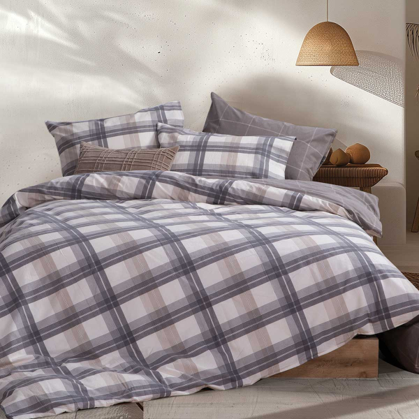 Φανελένια Σεντόνια King Size (Σετ) Nef-Nef Flannel Charlie Grey