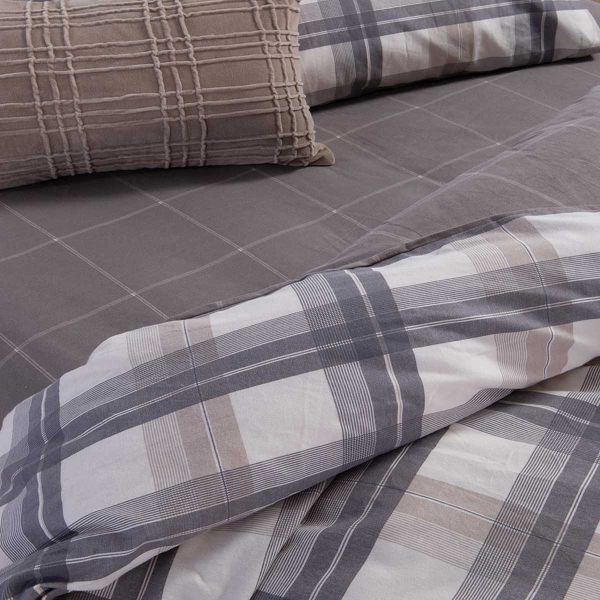 Φανελένια Σεντόνια King Size (Σετ) Nef-Nef Flannel Charlie Grey