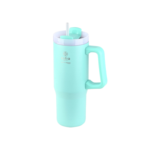 Κούπα Θερμός Με Λαβή & Καλαμάκι 900ml Estia Save The Aegean Tumbler Bermuda Green 01-28657