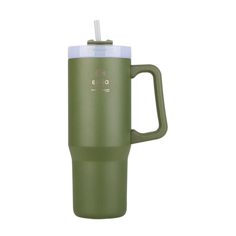 Κούπα Θερμός Με Λαβή & Καλαμάκι 900ml Estia Save The Aegean Tumbler Forest Spirit 01-28633