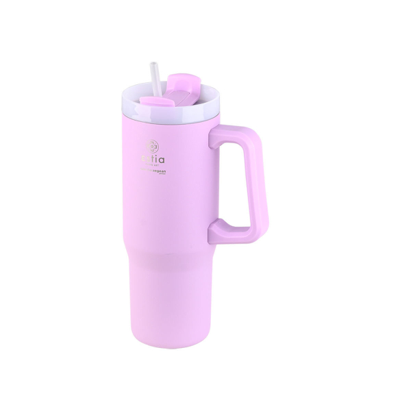 Κούπα Θερμός Με Λαβή & Καλαμάκι 900ml Estia Save The Aegean Tumbler Lavender Purple 01-28640