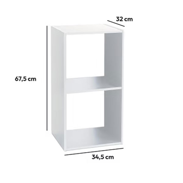 Βιβλιοθήκη Δαπέδου 2 Θέσεων (34.5x32x67.5) F-V Box Mix White 138967C