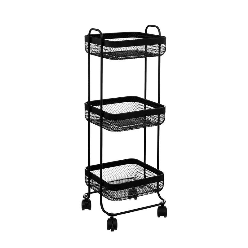 Τρόλεϊ/Ραφιέρα 3 Θέσεων (26x24.5x76) F-V Wheels Trolley Mayaj Black 174774