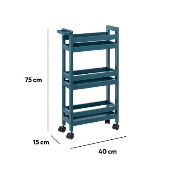 Τρόλεϊ/Ραφιέρα 3 Θέσεων (40x15x75) F-V Wheels Trolley Petrol 174762P