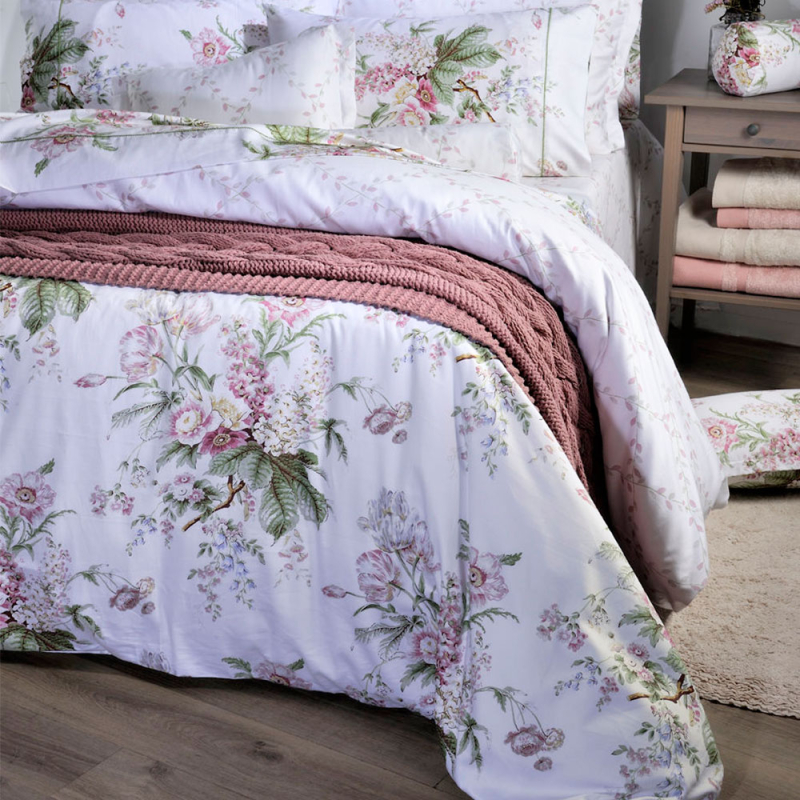 Παπλωματοθήκη King Size (Σετ 250x260) 2 Όψεων Down Town 849 Bouquet Pink