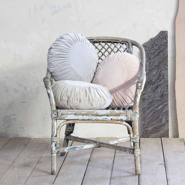 Βελουτέ Διακοσμητικό Μαξιλάρι (Φ45) Nima Pillows Velluto Beige