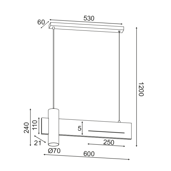 Φωτιστικό Οροφής Aca Linea DCR21LEDP60B