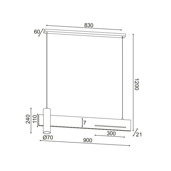 Φωτιστικό Οροφής Aca Linea DCR21LEDP90B