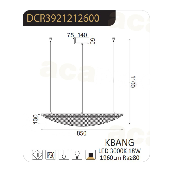 Φωτιστικό Οροφής Led Aca Michelle DCR39212 Black