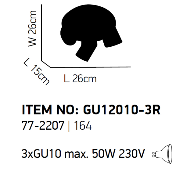 Σποτ Τρίφωτο Homelighting Ronto 77-2207 Chrome