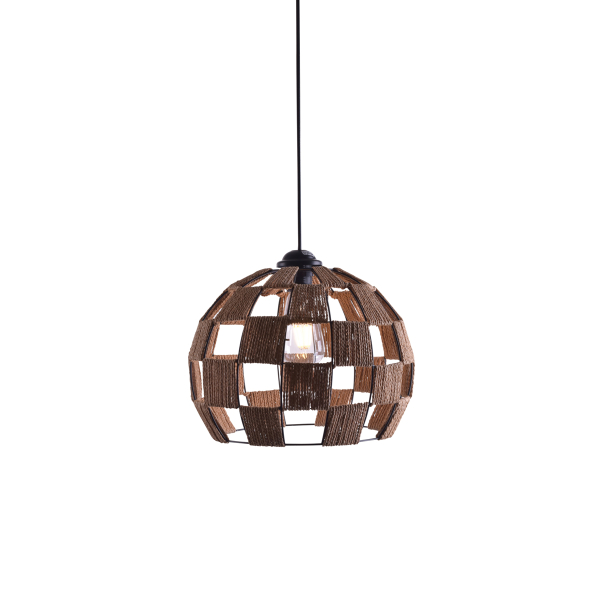 Φωτιστικό Οροφής Μονόφωτο Homelighting Ball Show 77-3620 Black/Rope