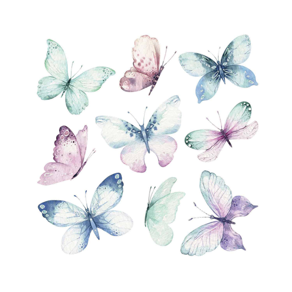 Αυτοκόλλητα Τοίχου Ango Watercolour Butterflies 54117