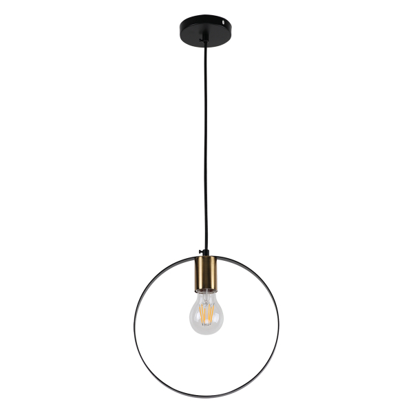 Φωτιστικό Οροφής Μονόφωτο Homelighting Hoop 77-8174 Black/Brass