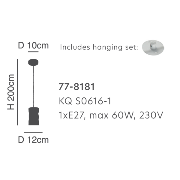 Φωτιστικό Οροφής Μονόφωτο Homelighting Twist 77-8181 Smokey