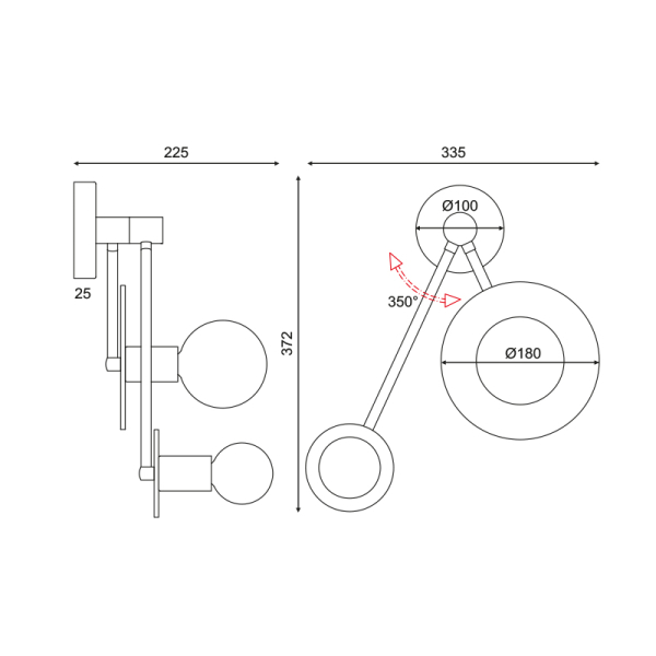 Απλίκα Τοίχου Aca Clock OD742W74BR Satin Brass