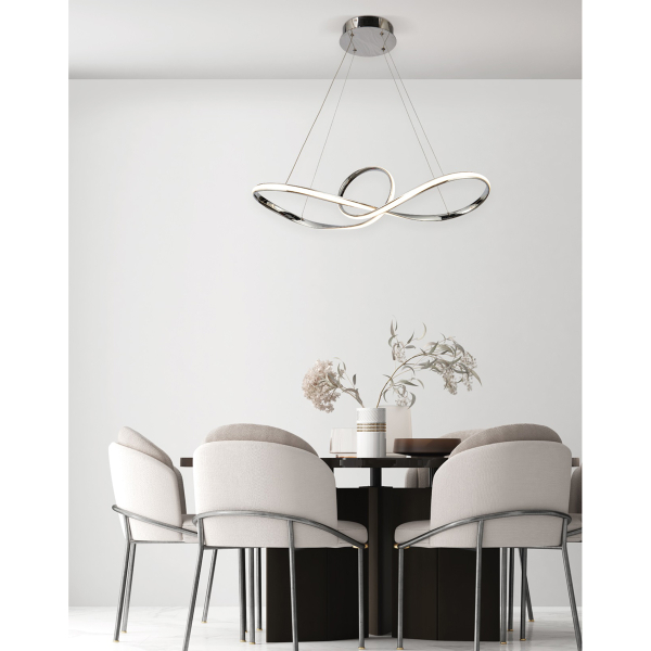 Φωτιστικό Οροφής Led Dimmable Homelighting Malbera 77-8126 Chrome