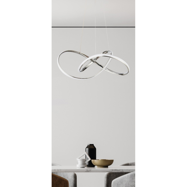 Φωτιστικό Οροφής Led Dimmable Homelighting Malbera 77-8127 Chrome