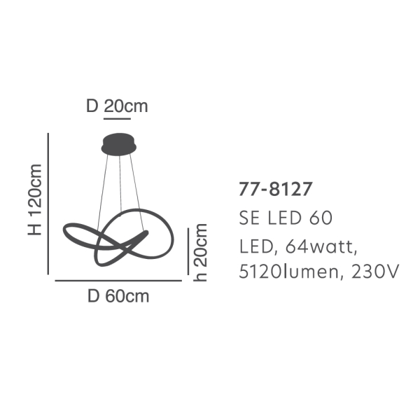 Φωτιστικό Οροφής Led Dimmable Homelighting Malbera 77-8127 Chrome