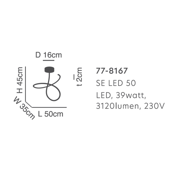 Φωτιστικό Οροφής Led Homelighting Krishna 77-8167 Black