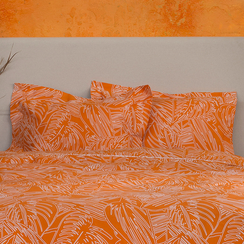 Ζεύγος Μαξιλαροθήκες Oxford (52x75+5) Nima Bed Linen Arbust Deep Orange