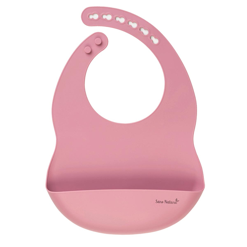 Σαλιάρα Σιλικόνης 6+ Μηνών Saro Eco Friendly Pink 17482